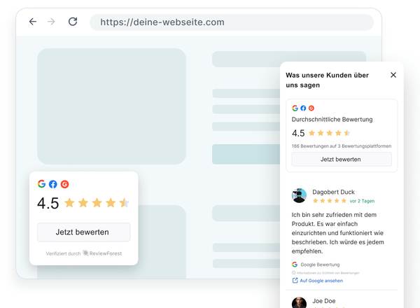 Das Bewertungsscore-Badge-Widget